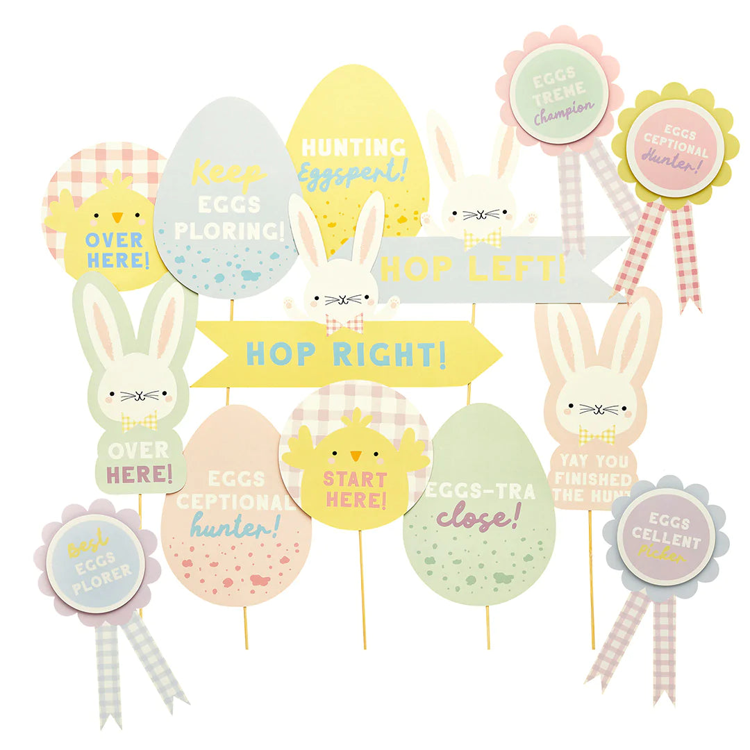 Easter Egg Hunt Signs & Rosettes Kit - Easter – Panda & Pip.