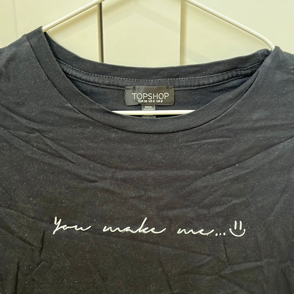 Topshop you make me smile tee size 8