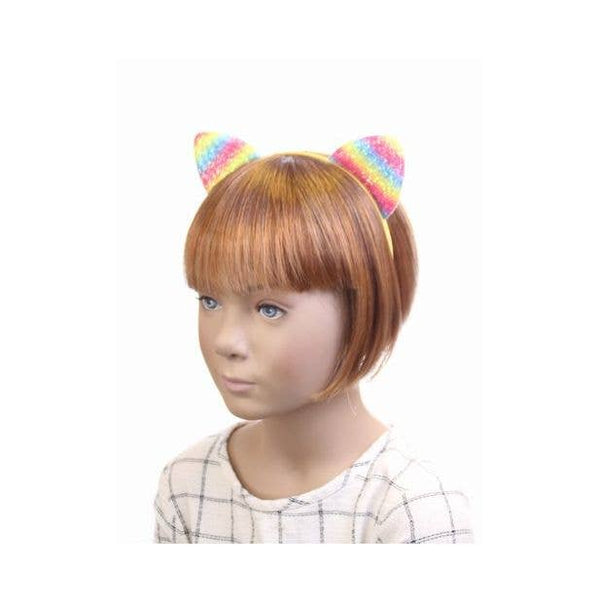 Sparkly Rainbow Cat Ears On An Aliceband