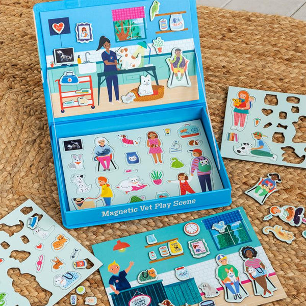 Magnetic vet play scene set (75 pieces)