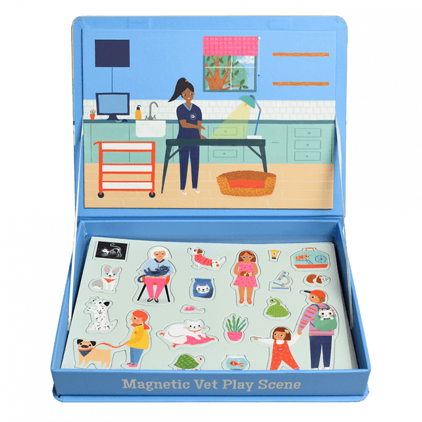 Magnetic vet play scene set (75 pieces)