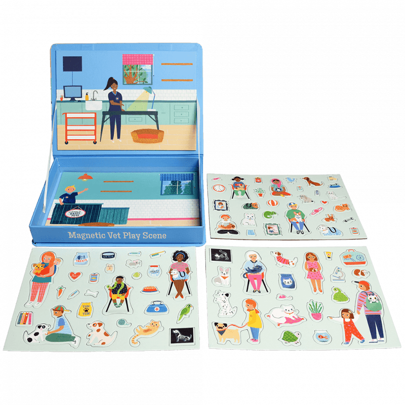 Magnetic vet play scene set (75 pieces)