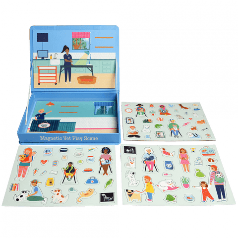 Magnetic vet play scene set (75 pieces)