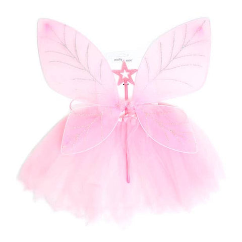 Pink Butterfly wings with matching wand and tutu set