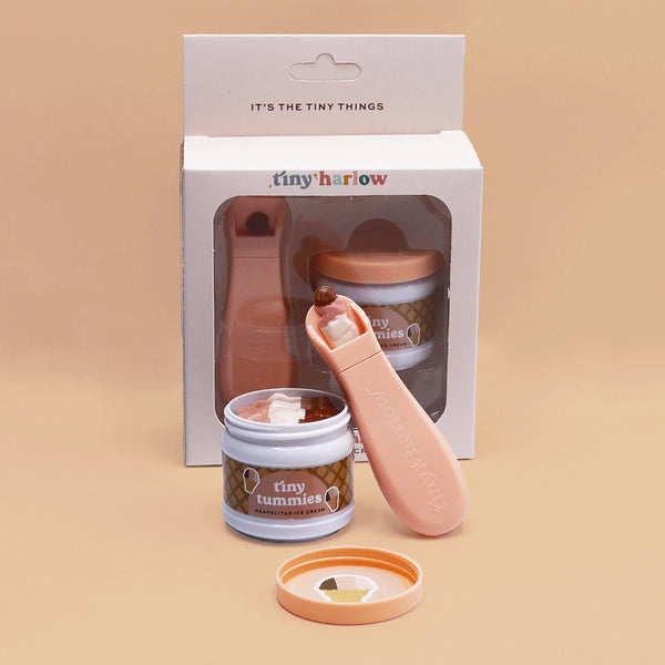 Tiny Harlow Neapolitan Ice Cream Tiny Tummies Jar & Food Feeding Set