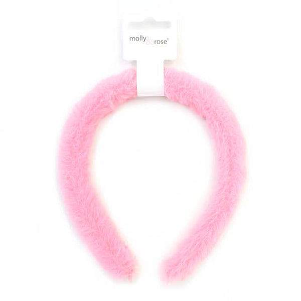 2cm wide faux fur covered aliceband