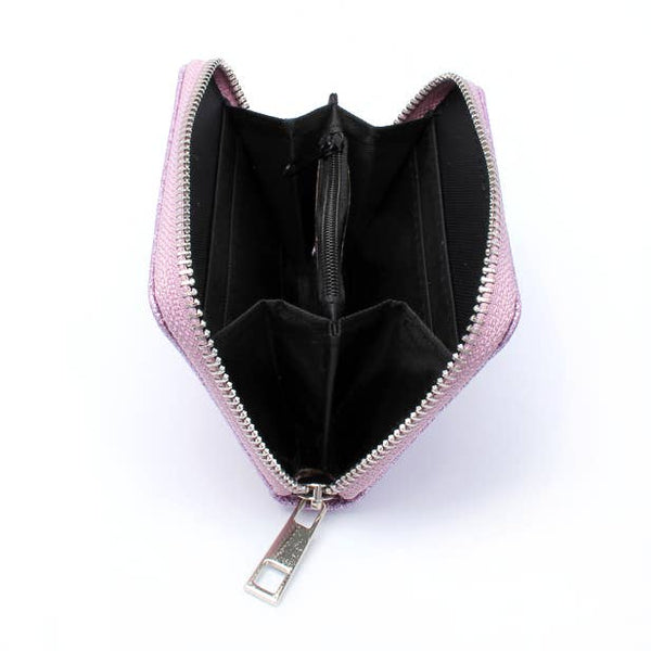 Coloured glitter zip purse 11x9cm