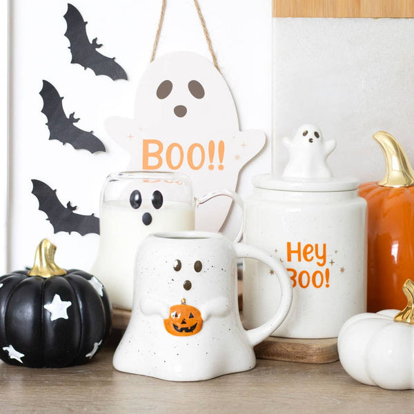 20cm Ghost Shaped Halloween Hanging Sign