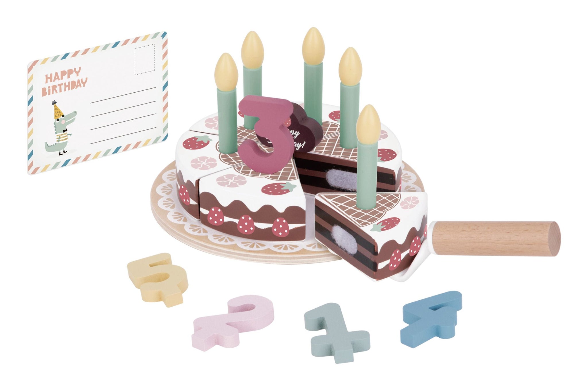 Wooden Birthday Cake Set