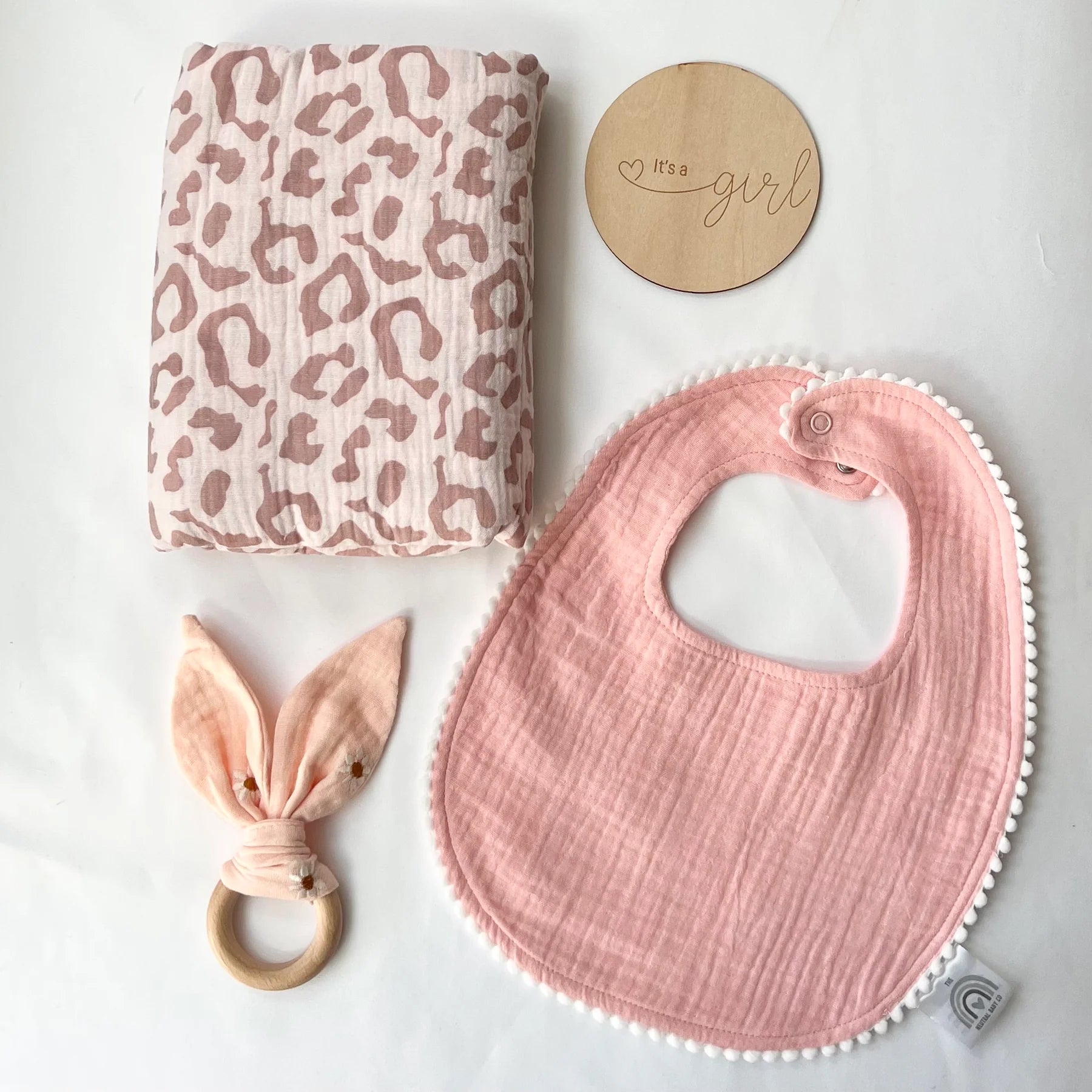 Pink Pom Pom Bib  Neutral Baby Co