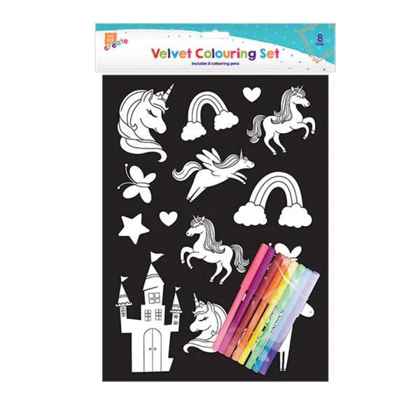Velvet Colouring Picture & 8 Pens