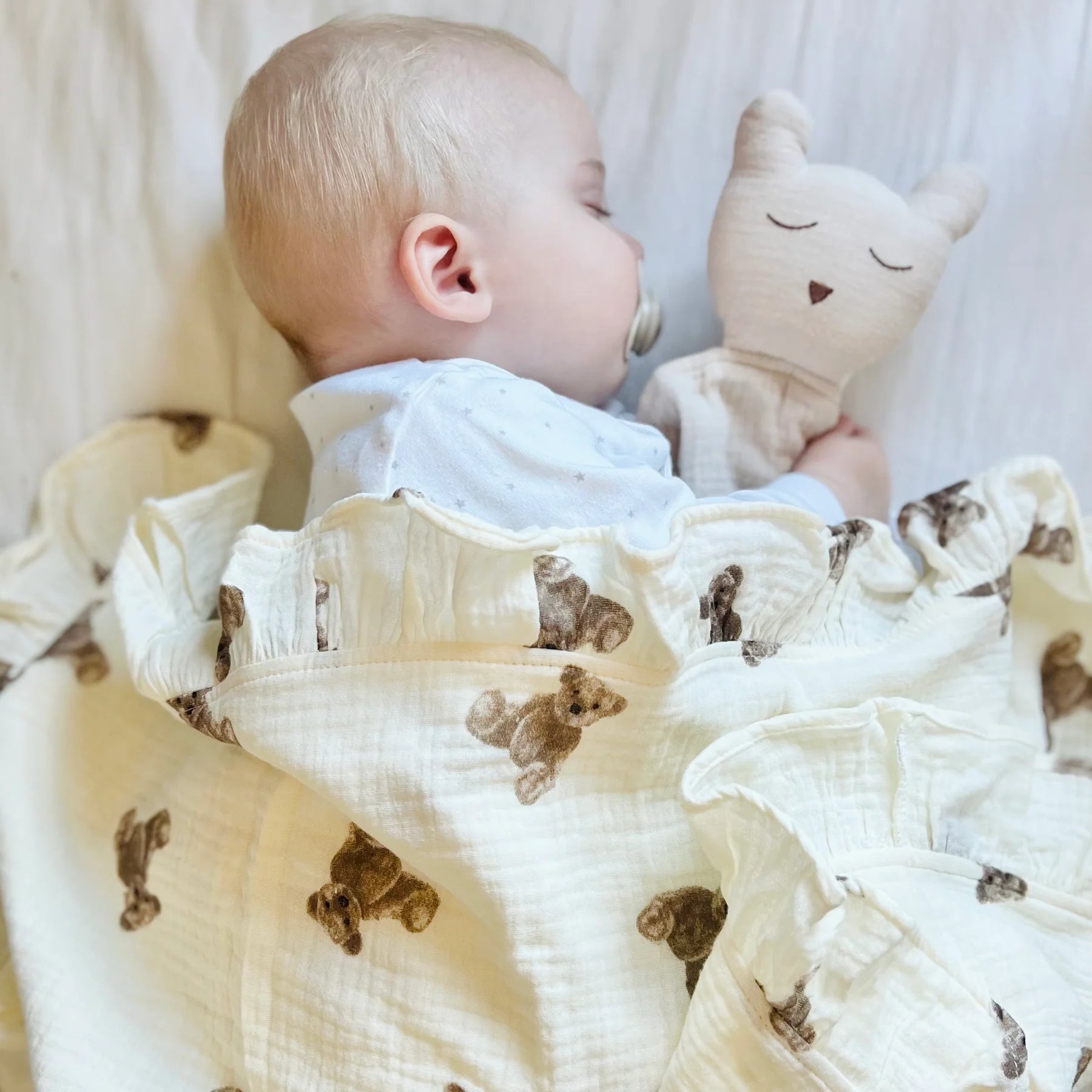 Little Bear Frill Blanket Neutral Baby Co