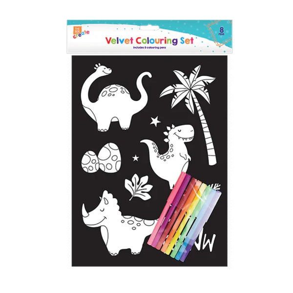 Velvet Colouring Picture & 8 Pens