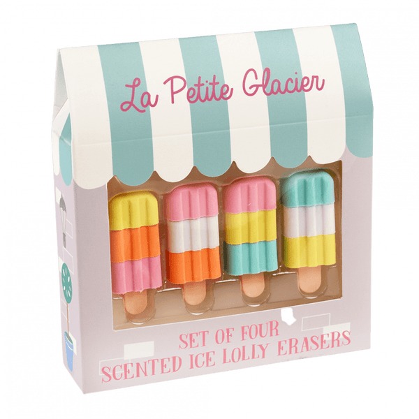 Set of 4 Ice Lolly Erasers