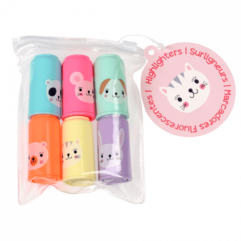 Set of 6 Animal Highlighters