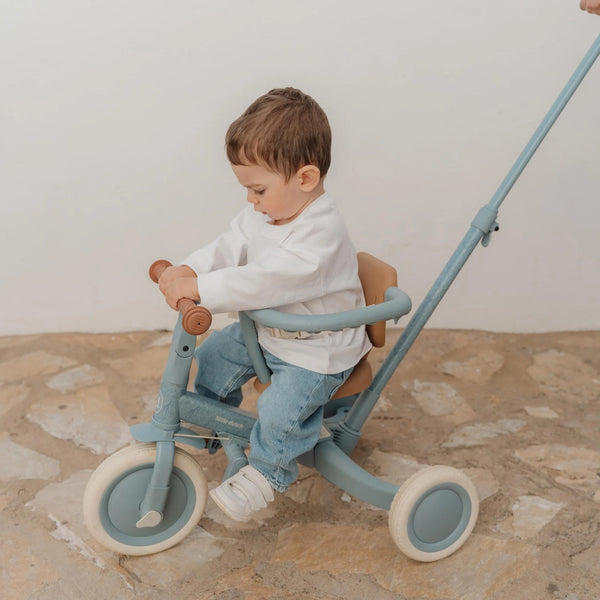 Little Dutch 4 in 1 Tricycle with push bar Blue Trike