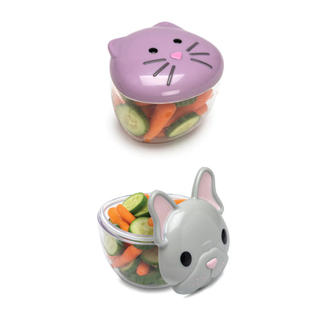 Animal Snack Pot Container 2 Pack (Various Animals)