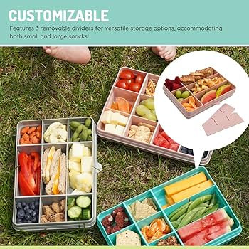 Snackle Snack Compartment Box (Grey, Pink or Aqua)