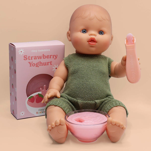 Tiny Tummies Tiny Harlow Strawberry Yoghurt Bowl & Spoon Set