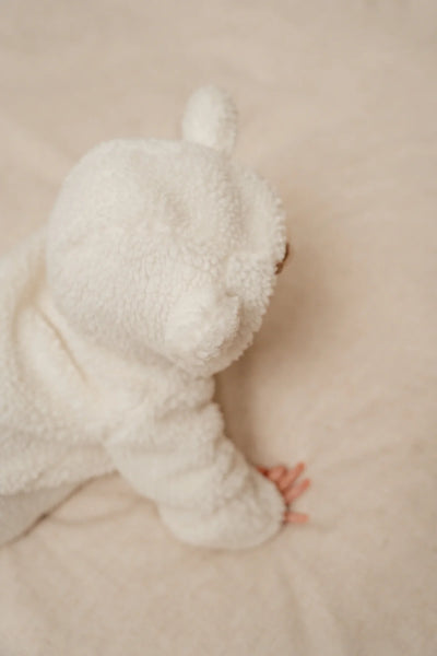 Little Dutch White Teddy Baby Bunny Fleece Suit (Age 1-2 Months)