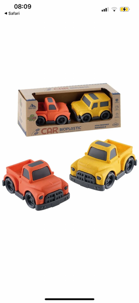 Bioplastic Twin Pack Jeeps | Orange & Yellow 9cm
