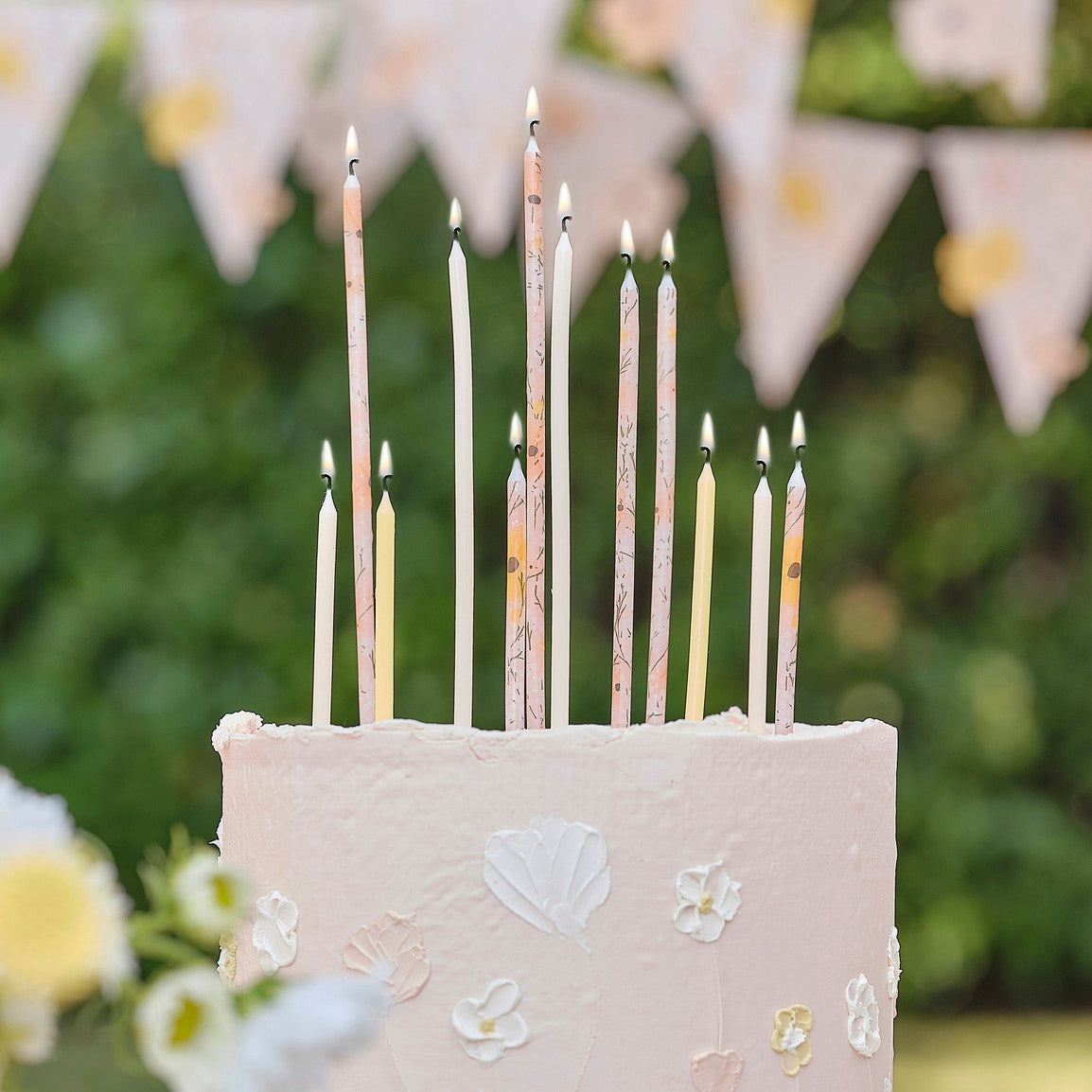 Tall Floral Birthday Candles