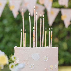 Tall Floral Birthday Candles