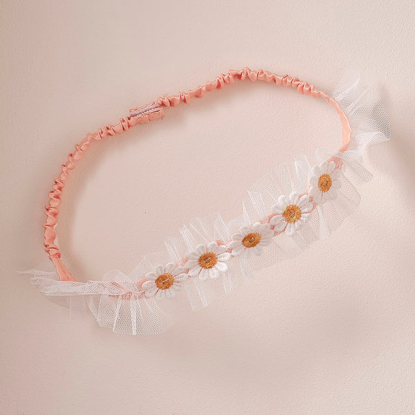White & Pink Daisy Flower Headband