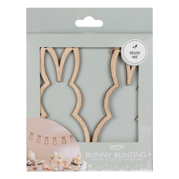 Wooden Easter Bunny Garland Bunting