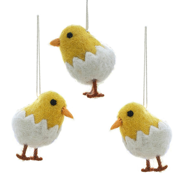 3 Felt Easter Chicks Hanging Decoration