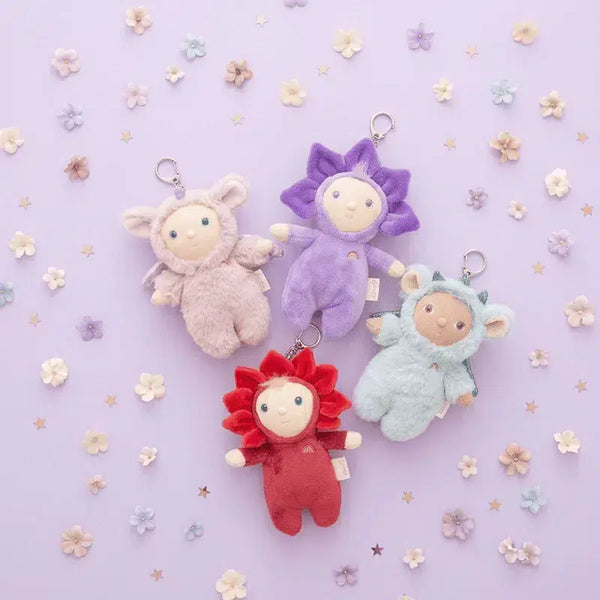 Olli Ella Dinky Bag Charm – Violet Blossom Bud Key Chain