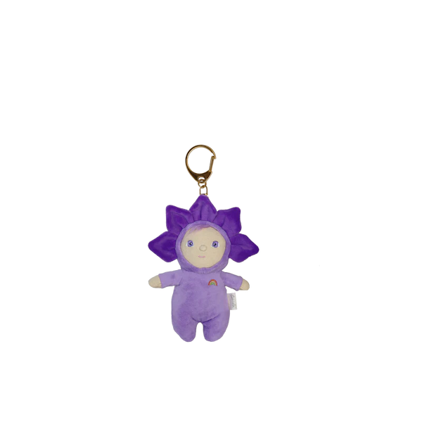 Olli Ella Dinky Bag Charm – Violet Blossom Bud Key Chain