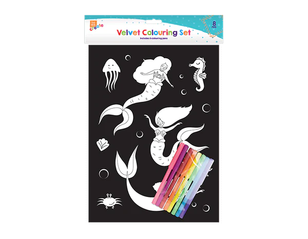 Velvet Colouring Picture & 8 Pens