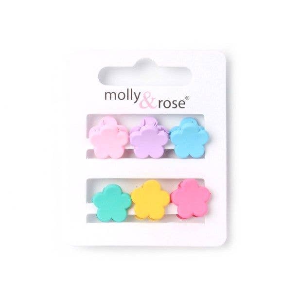 Card Of 6 Flower Mini Clamps. 1cm