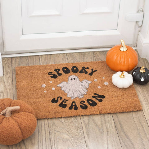 Natural Spooky Season Halloween Ghost Doormat