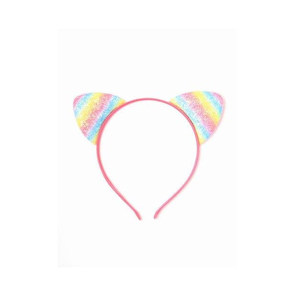 Sparkly Rainbow Cat Ears On An Aliceband