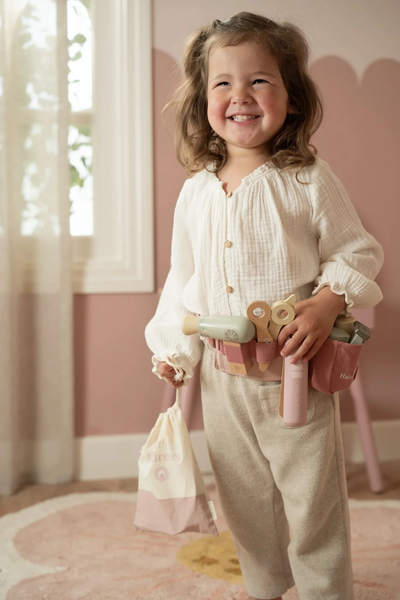Little Dutch Pink Wooden Hairdressers Belt Set