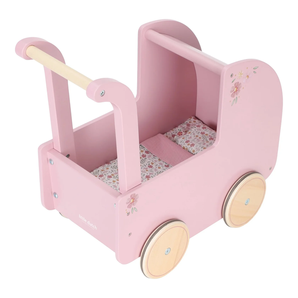 Little Dutch Pink Wooden Doll Pram