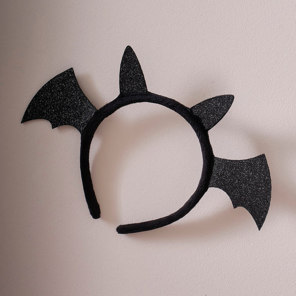 Black Sparkle Bat Headband