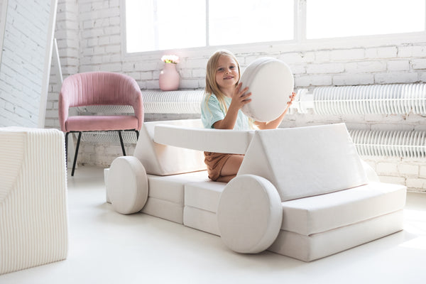 Soft Play Sofa Bed - Cream, Grey or Blue