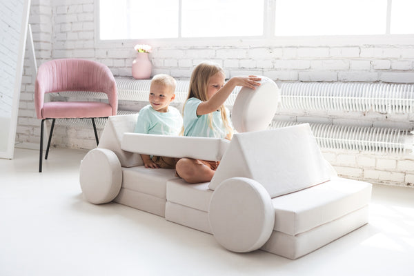 Soft Play Sofa Bed - Cream, Grey or Blue