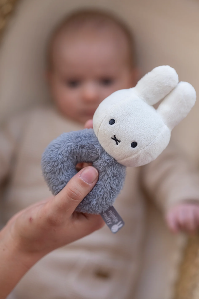 Little Dutch Miffy Fluffy Blue Ring Rattle