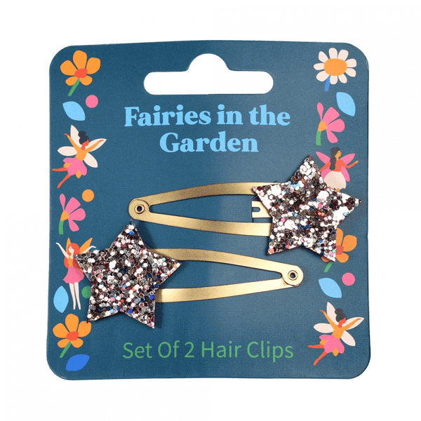 Fairies in the Garden Glitter Star Hair Clips