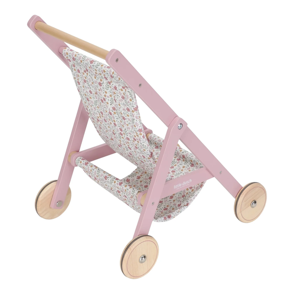 Little Dutch Pink Wooden Doll Stroller