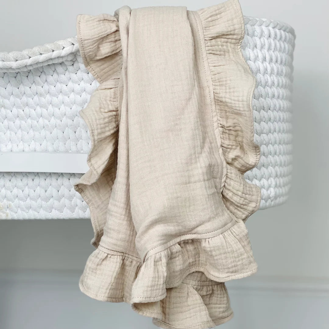 Stone Frill Blanket Neutral Baby Co