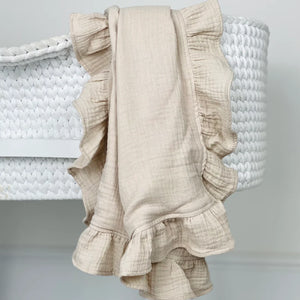 Stone Frill Blanket Neutral Baby Co