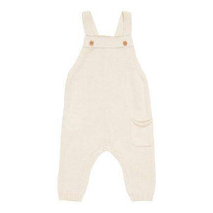 Little Dutch Knitted Dungarees Soft White