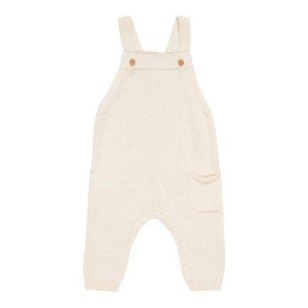 Little Dutch Knitted Dungarees Soft White