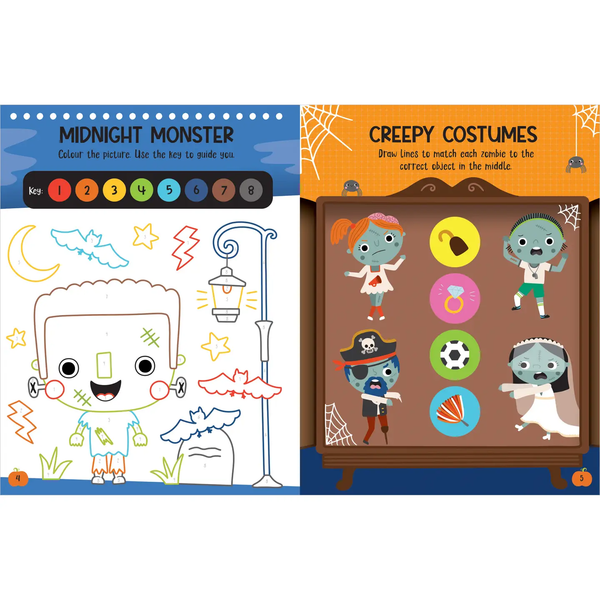 Spooky forest halloween activity book