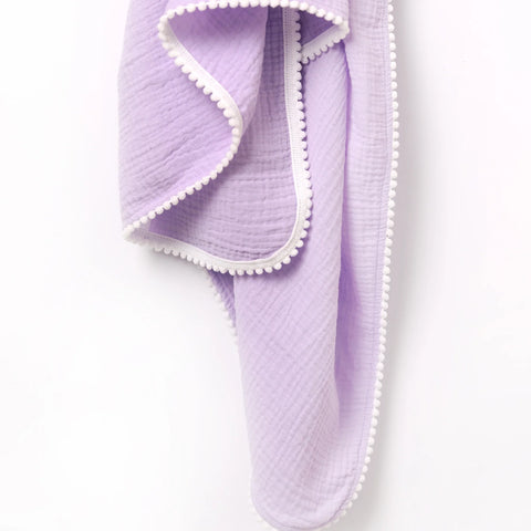 Lilac Pom Pom Swaddle Neutral Baby Co